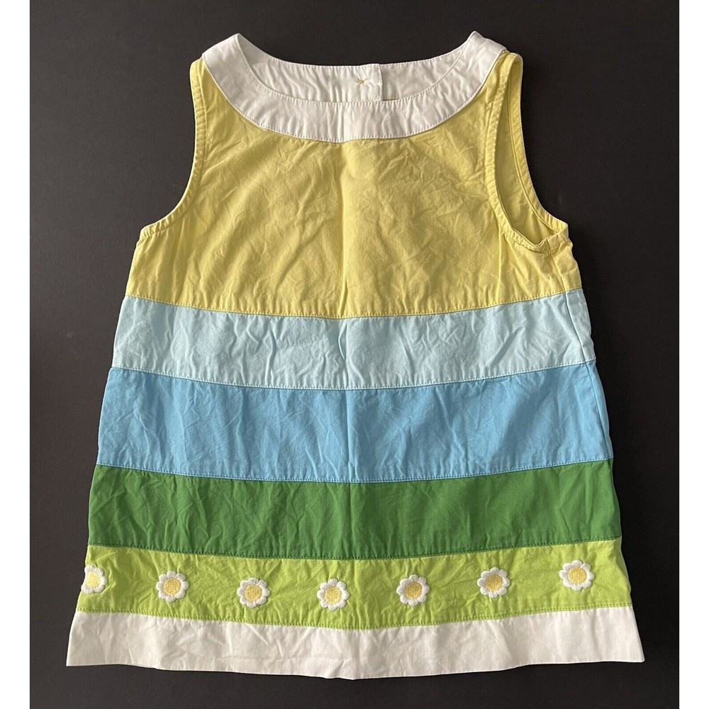 Gymboree Top Girls 8 Striped Sleeveless Blue Green Yellow Daisy Spring Summer